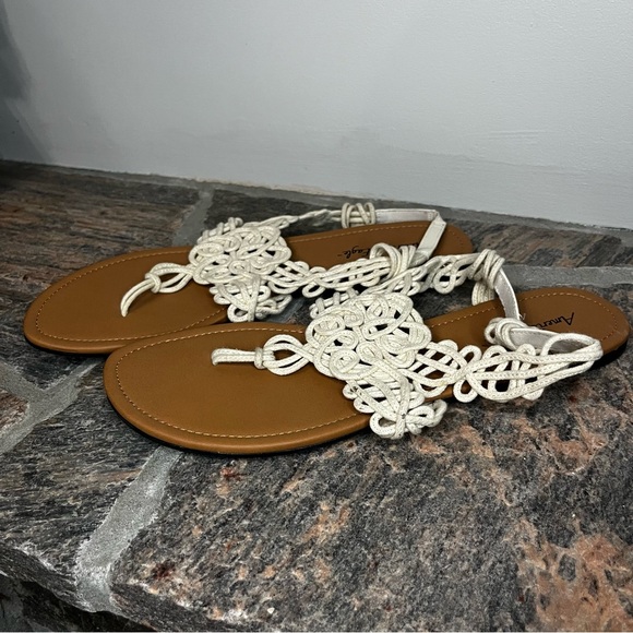 #170 American Eagle by Payless Cream Ropey Sandals - Picture 4 of 8